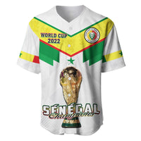 Senegal baseball jersey with V-neck, green/yellow/red panel and World Cup 2022 graphic