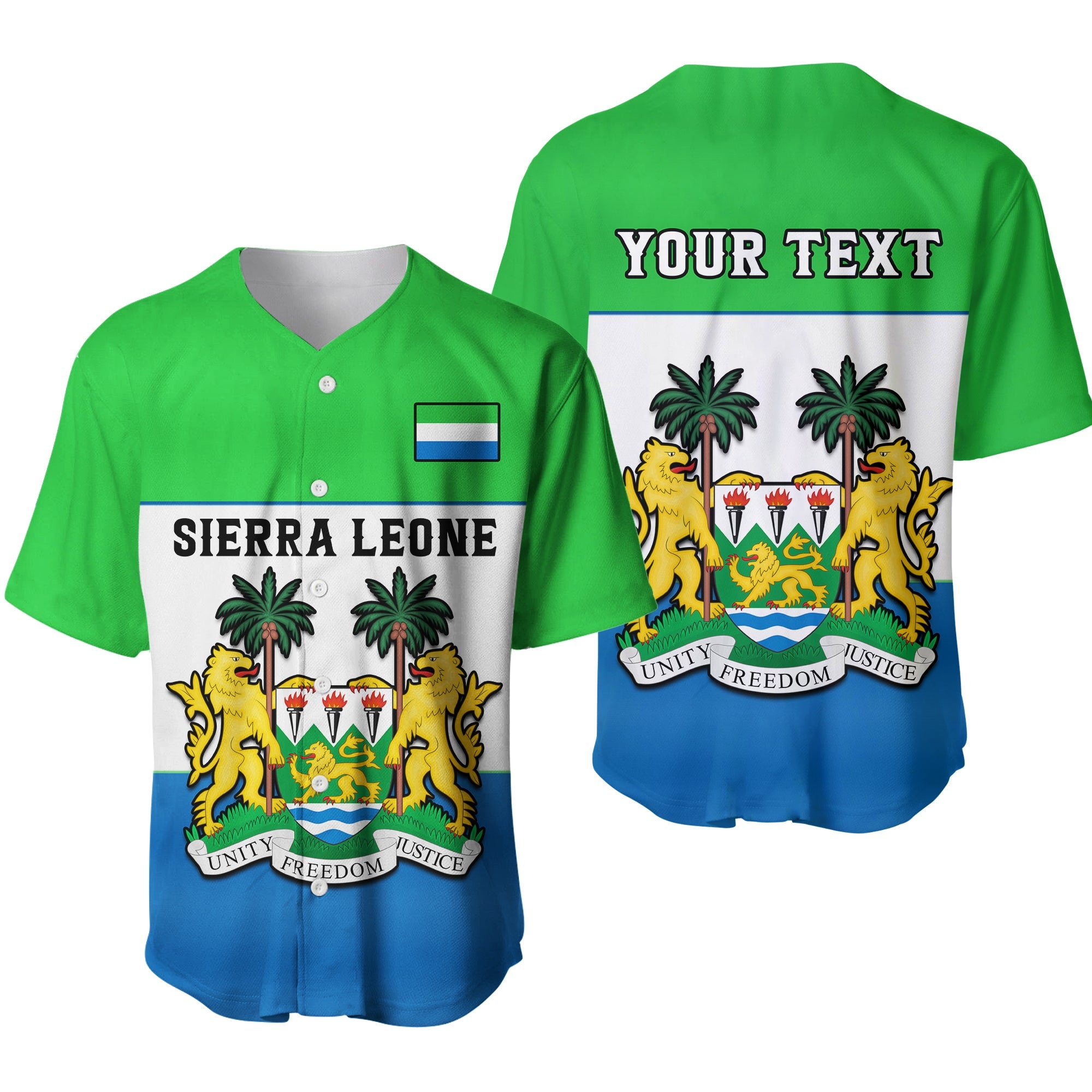 (Custom Personalised) Sierra Leone Baseball Jersey Happy Independence Day Ver.01 - Wonder Print Shop