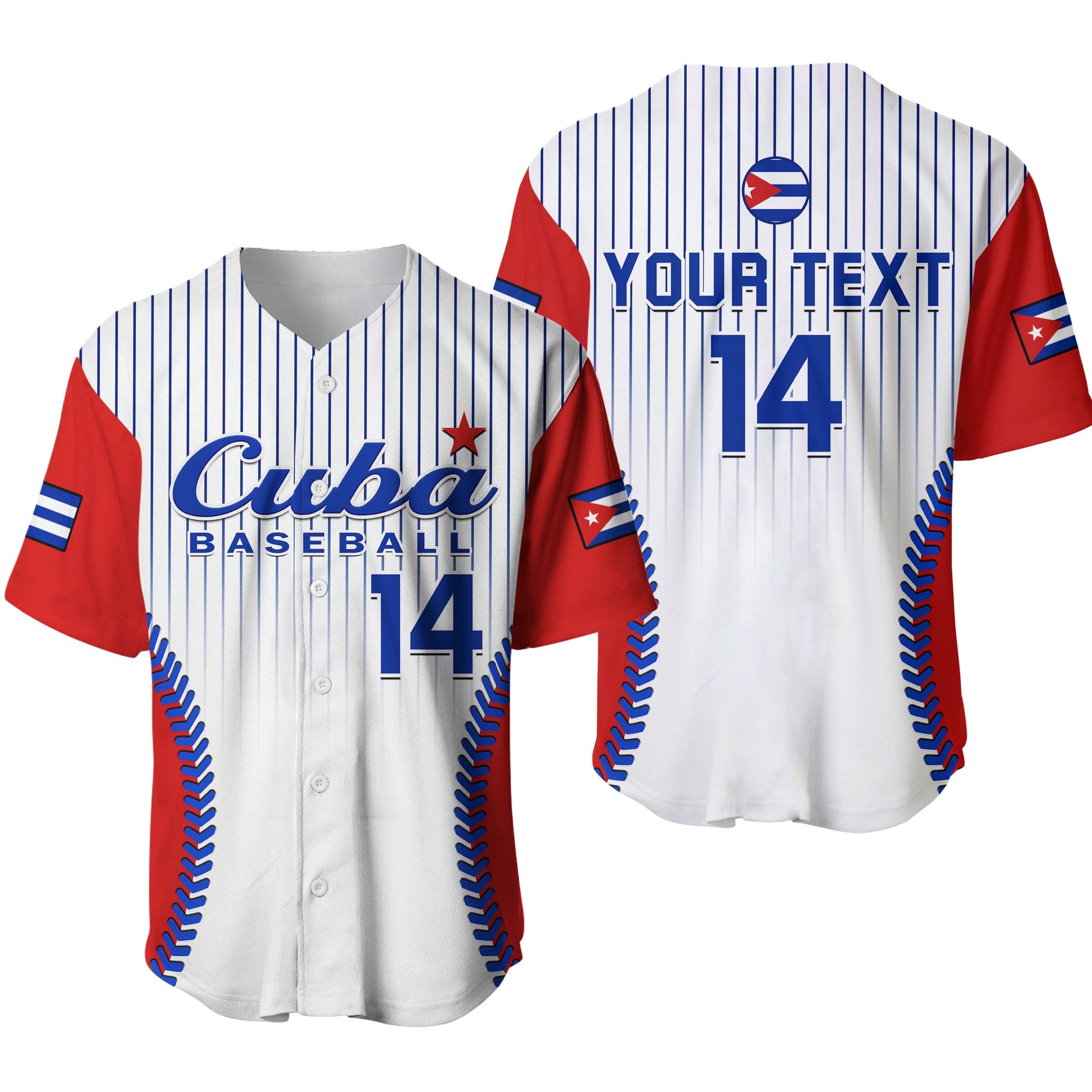 (Custom Text And Number) Cuba Baseball Jersey Baseball Sporty Style Ver.01 - Wonder Print Shop