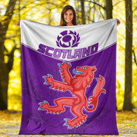 Purple Scotland blanket with thistle emblem, red lion, and SCOTLAND lettering