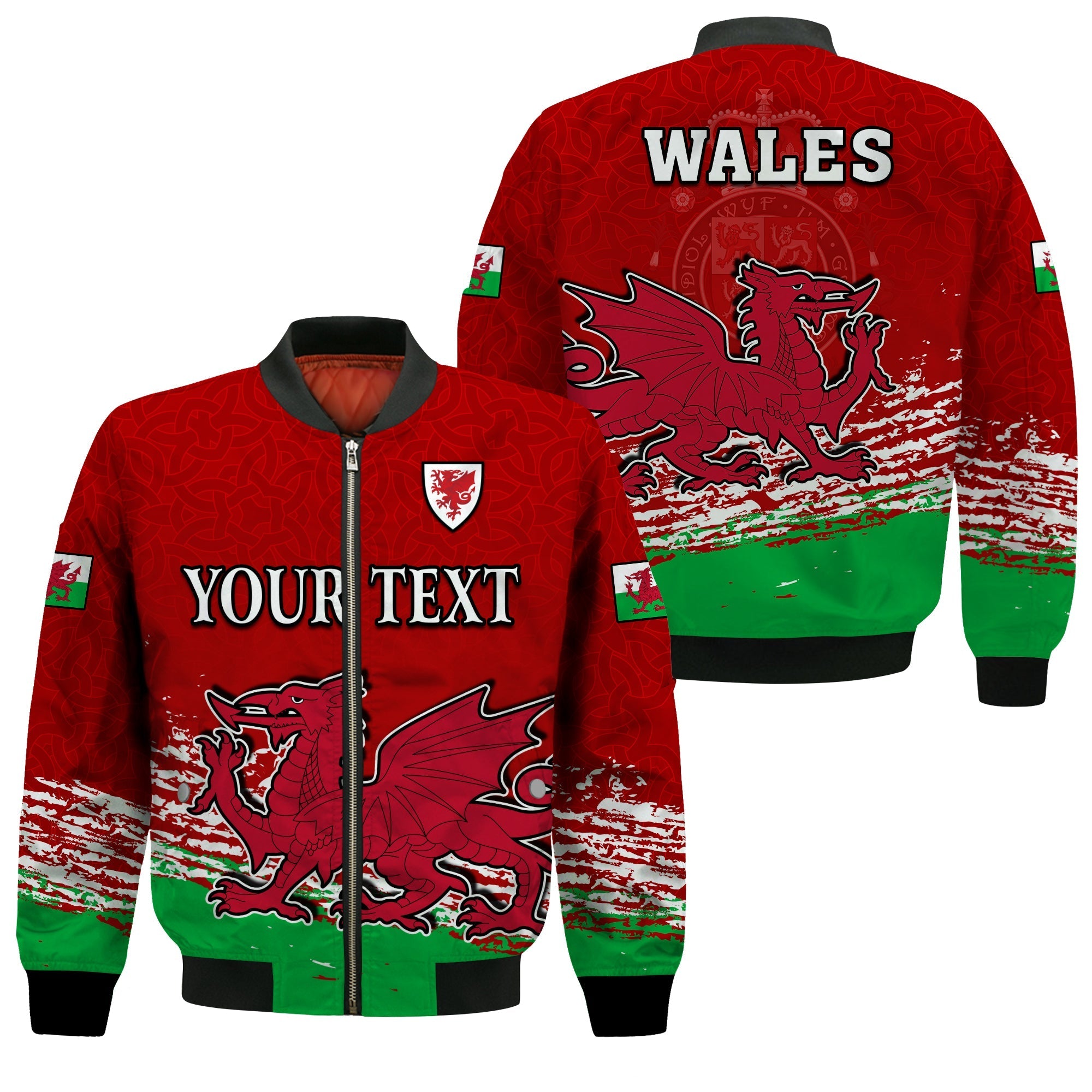 (Custom Personalised) Wales Football 2022 Bomber Jacket Come On CYMRU The Red Wall LT13 - Wonder Print Shop