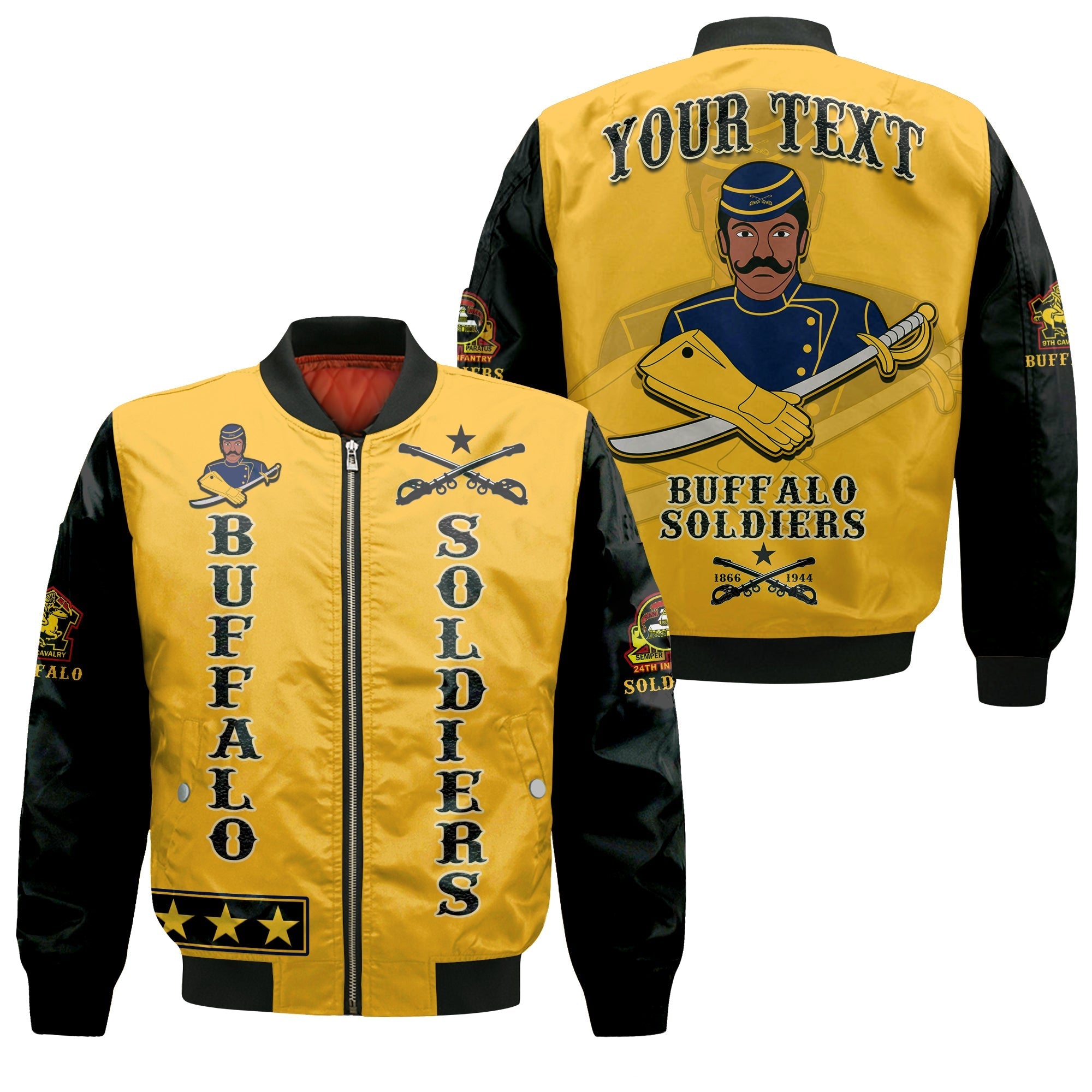 (Custom Personalised) Buffalo Soldiers Bomber Jacket Motorcycle BSMC Club LT13 - Wonder Print Shop