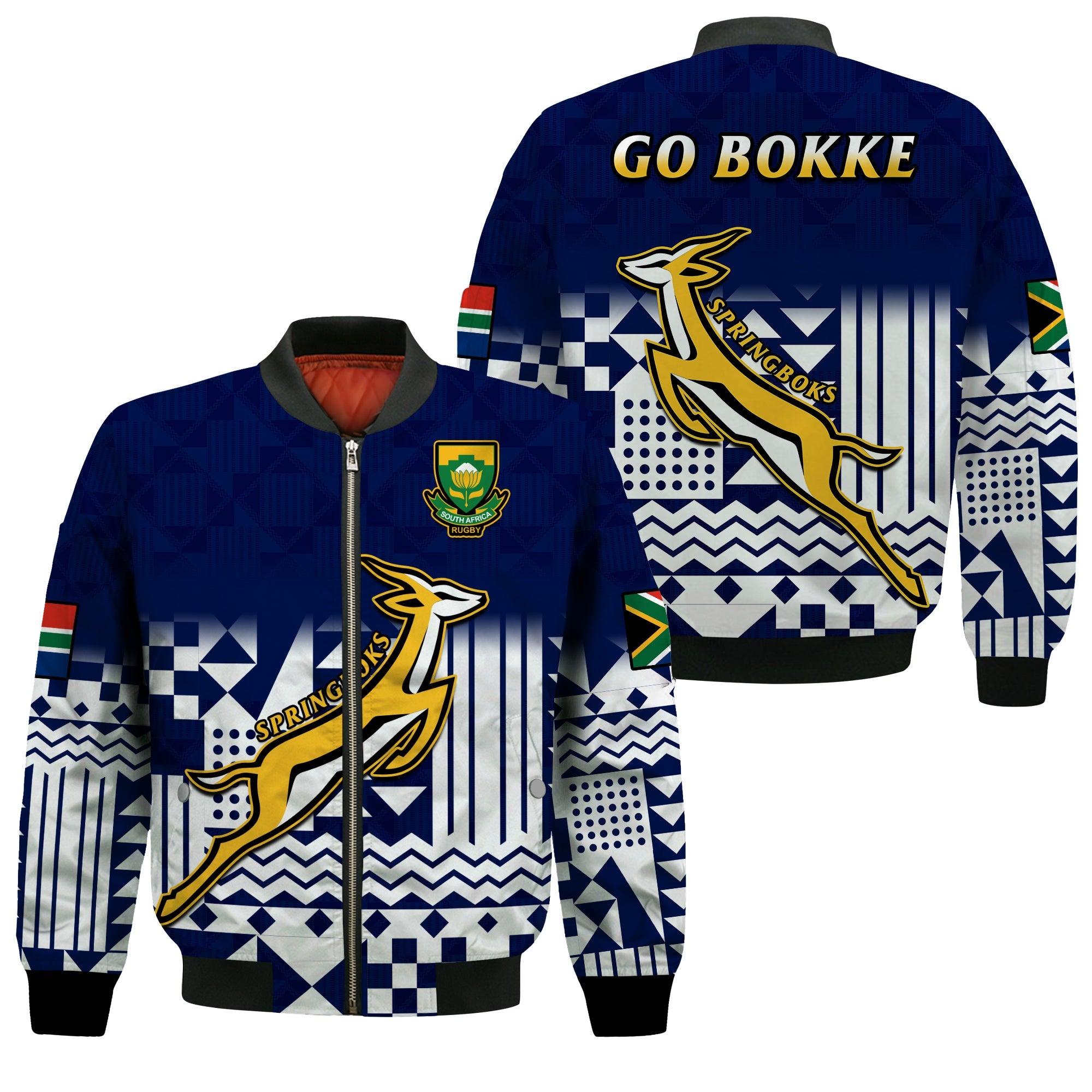 South Africa Rugby Bomber Jacket Outgoing Tour Go Springboks - Wonder Print Shop