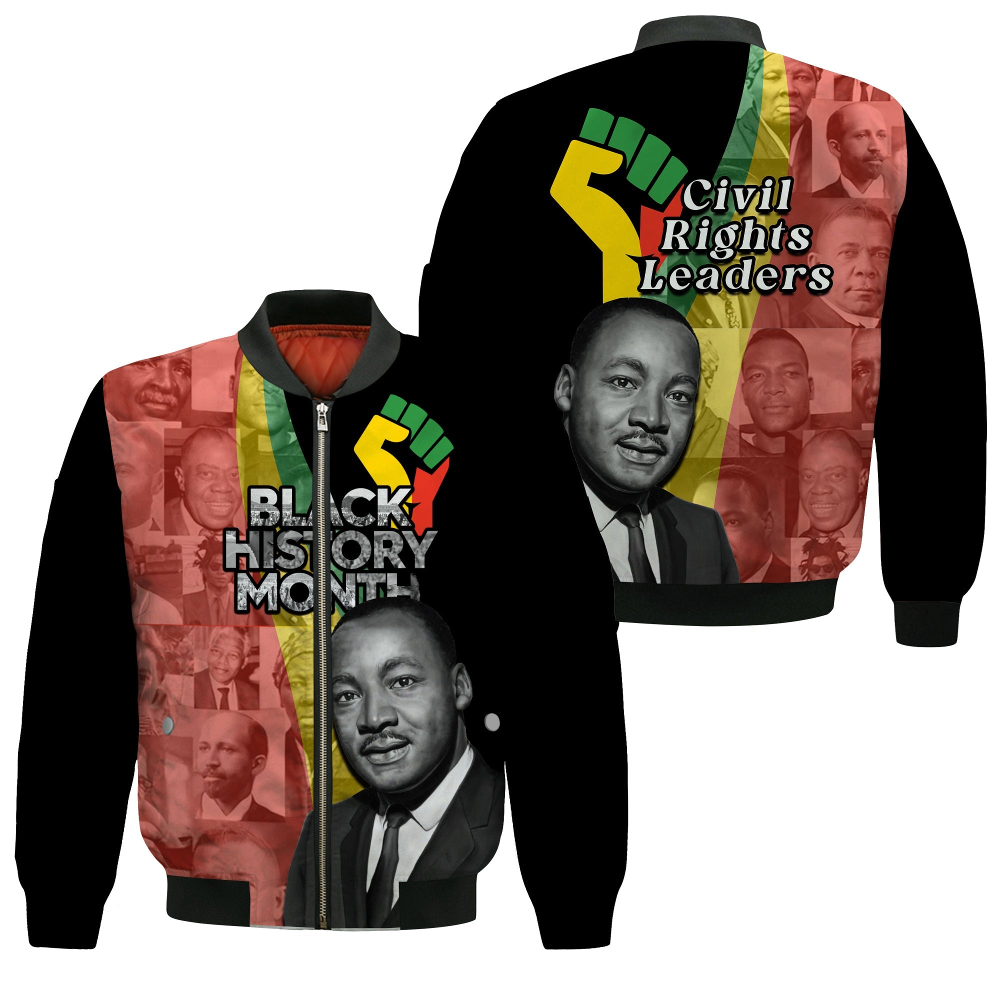 Civil Rights Leaders Bomber Jacket African American Black History Month - Wonder Print Shop