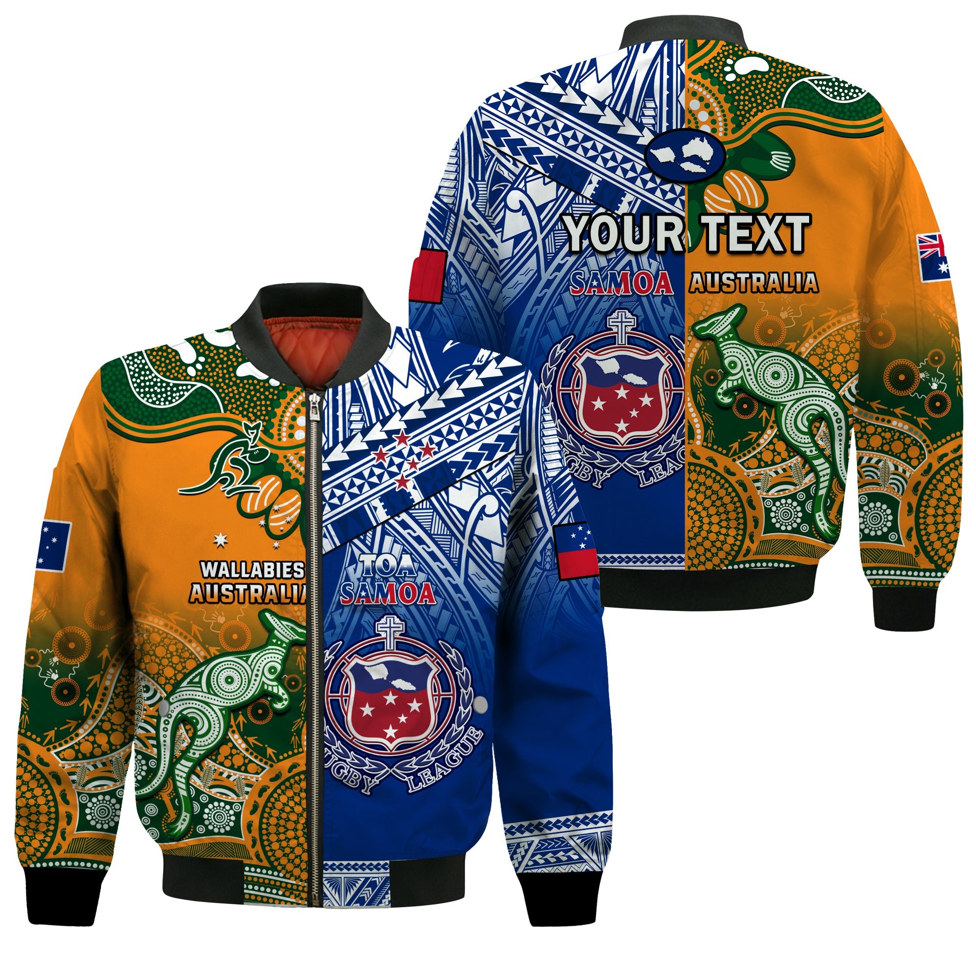 custom-personalised-australia-wallabies-and-toa-samoa-rugby-bomber-jacket-aboriginal-mix-polynesian