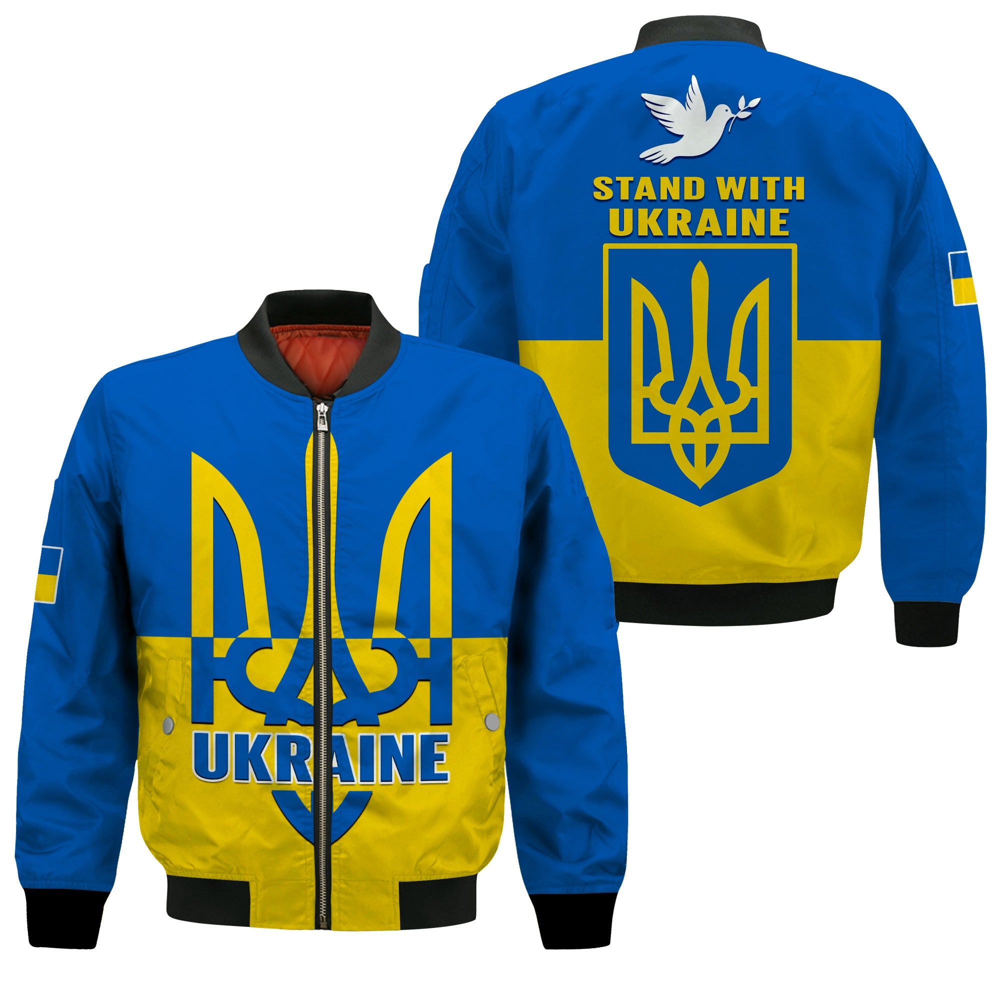 Ukraine Bomber Jacket Stand With Ukrainian Simple Style - Wonder Print Shop