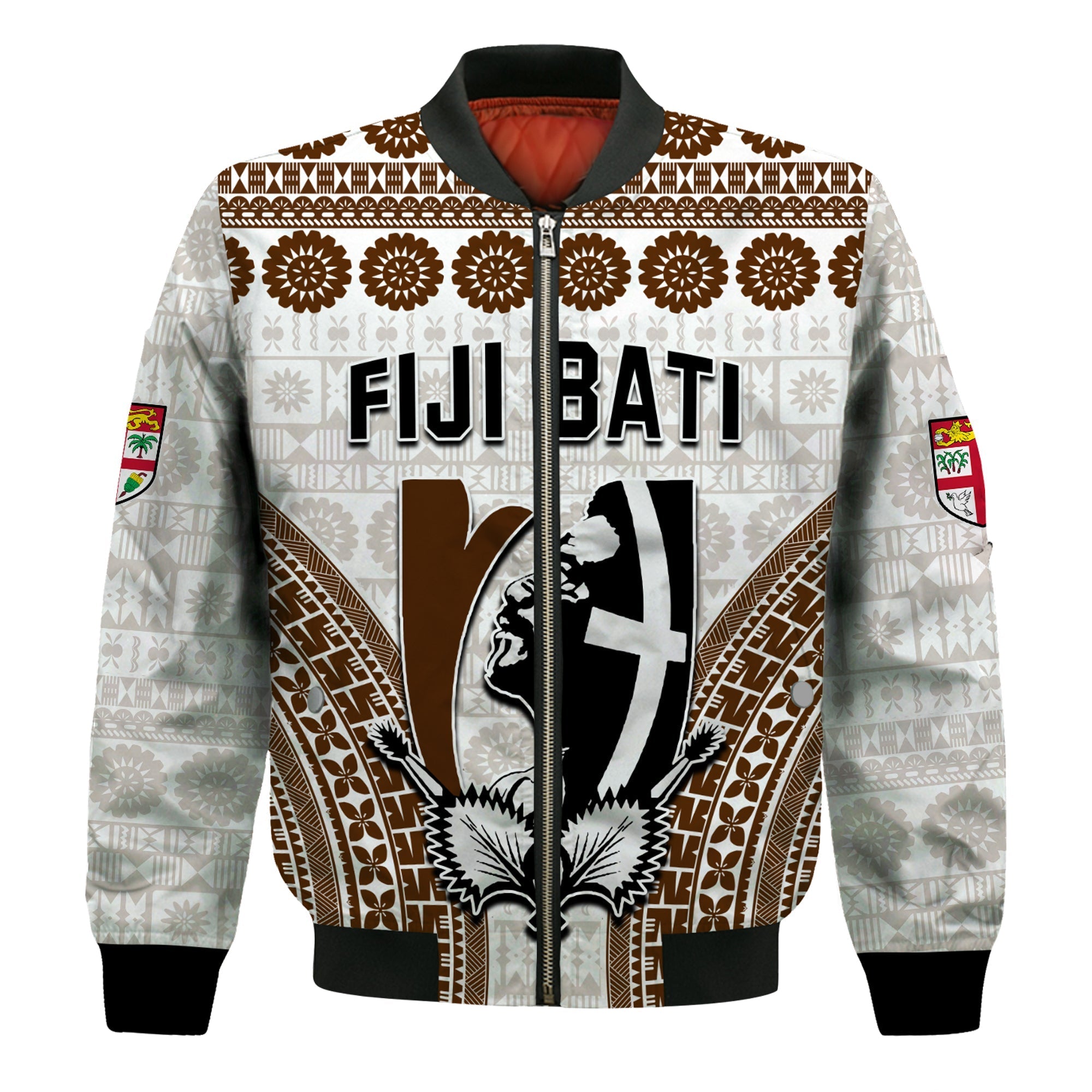 Custom Personalised Fiji Rugby Bati Bomber Jacket Proud Tapa Pattern LT13 - Wonder Print Shop