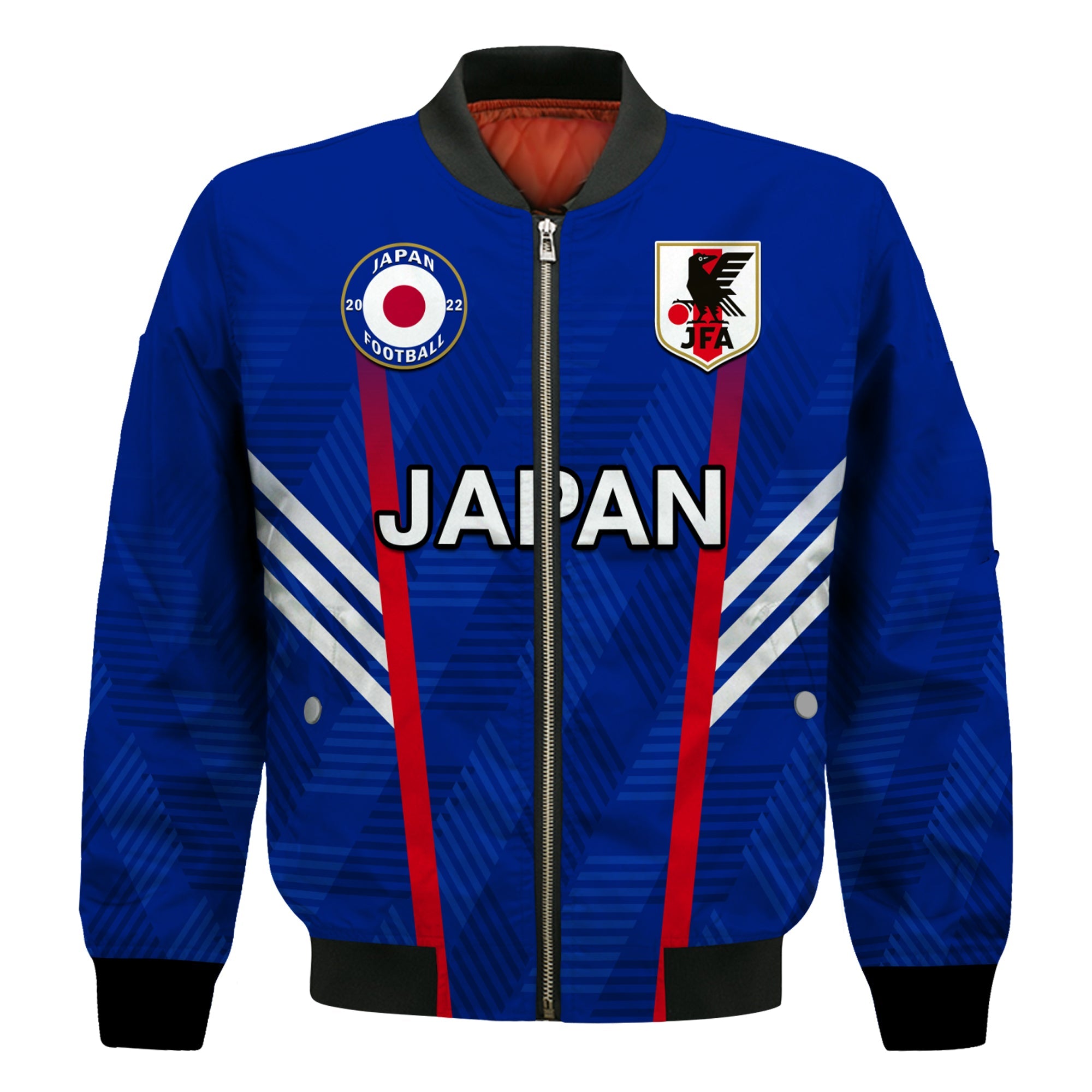 Japan Football Bomber Jacket Samurai Blue World Cup 2022 - Wonder Print Shop