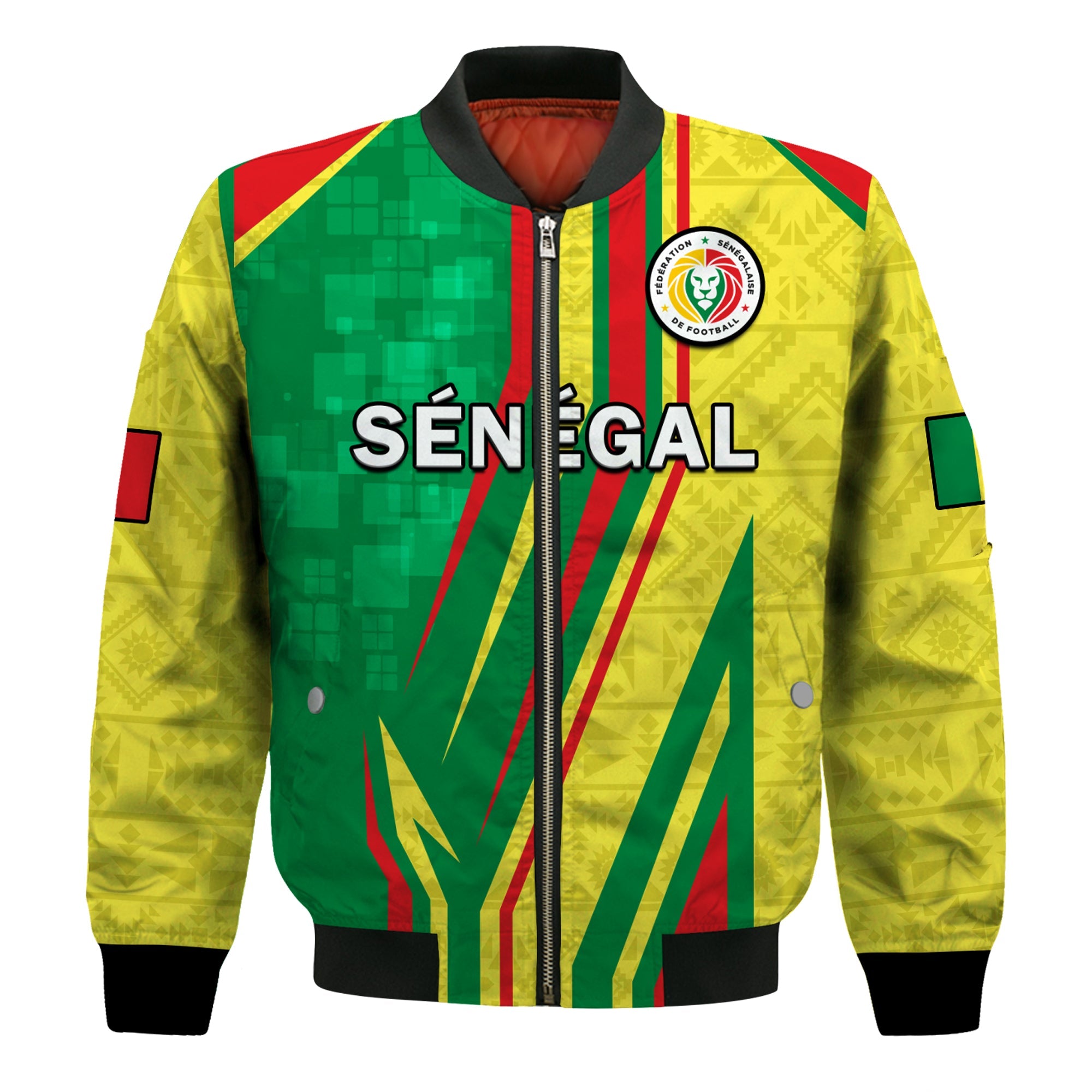 Senegal Football Bomber Jacket Allez Les Lions Sporty Style - Wonder Print Shop