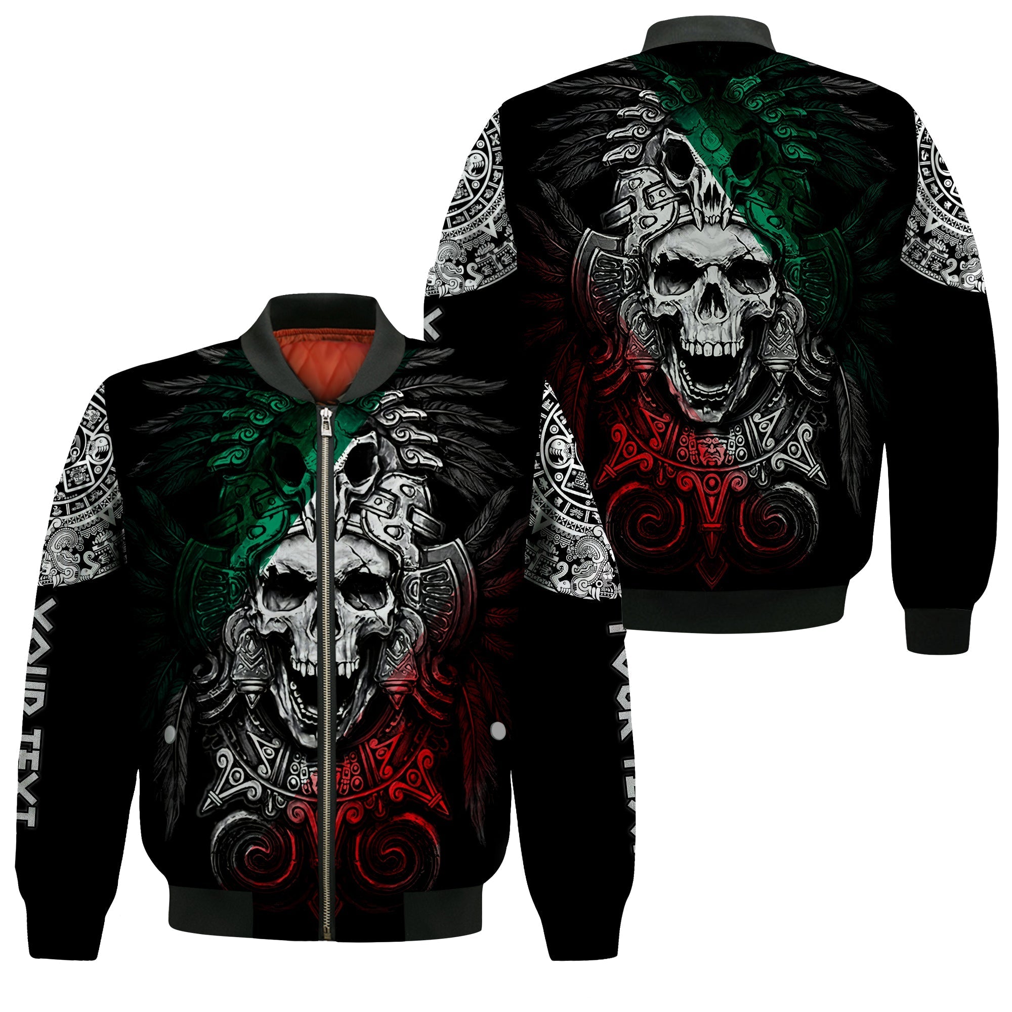 custom-personalised-mexico-bomber-jacket-skull-eagle-aztec-lt13