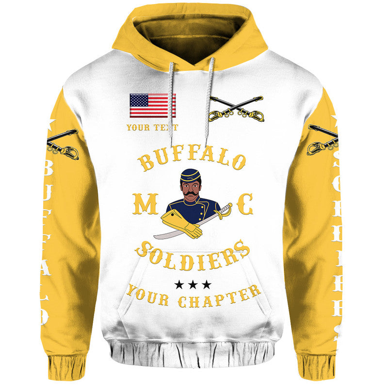 Custom Buffalo Soldiers Motorcycle Club Hoodie BSMC Simple Style White Gold LT8 - Wonder Print Shop