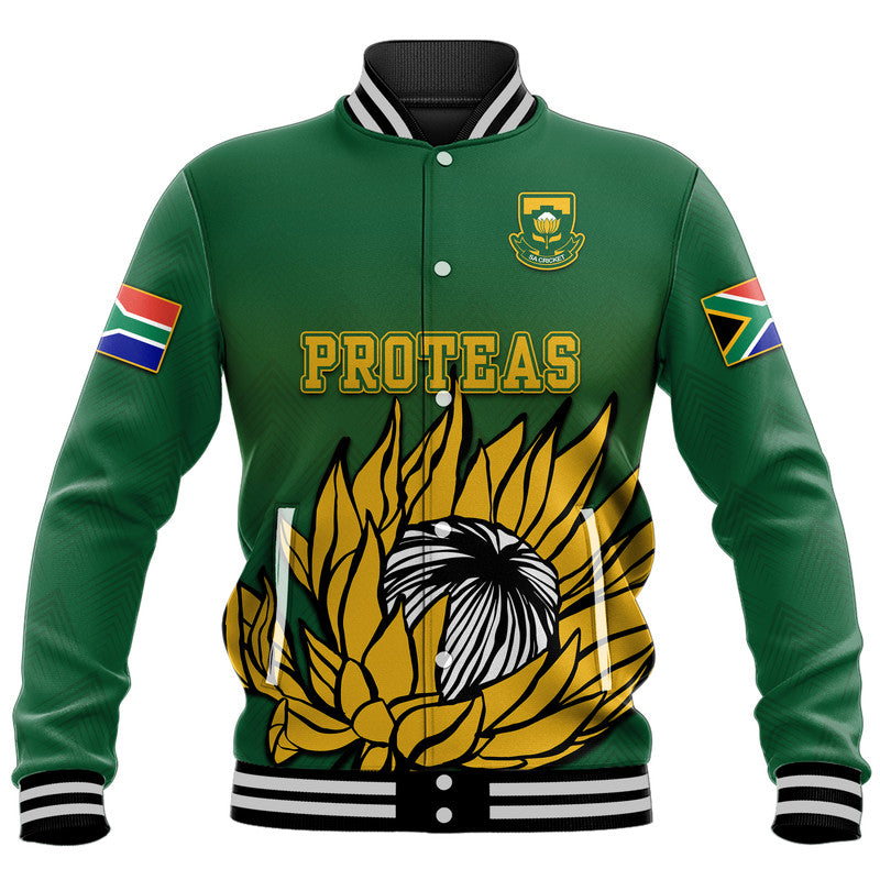 South Africa National Cricket Team Baseball Jacket Proteas Sport Green Style LT9 - Wonder Print Shop