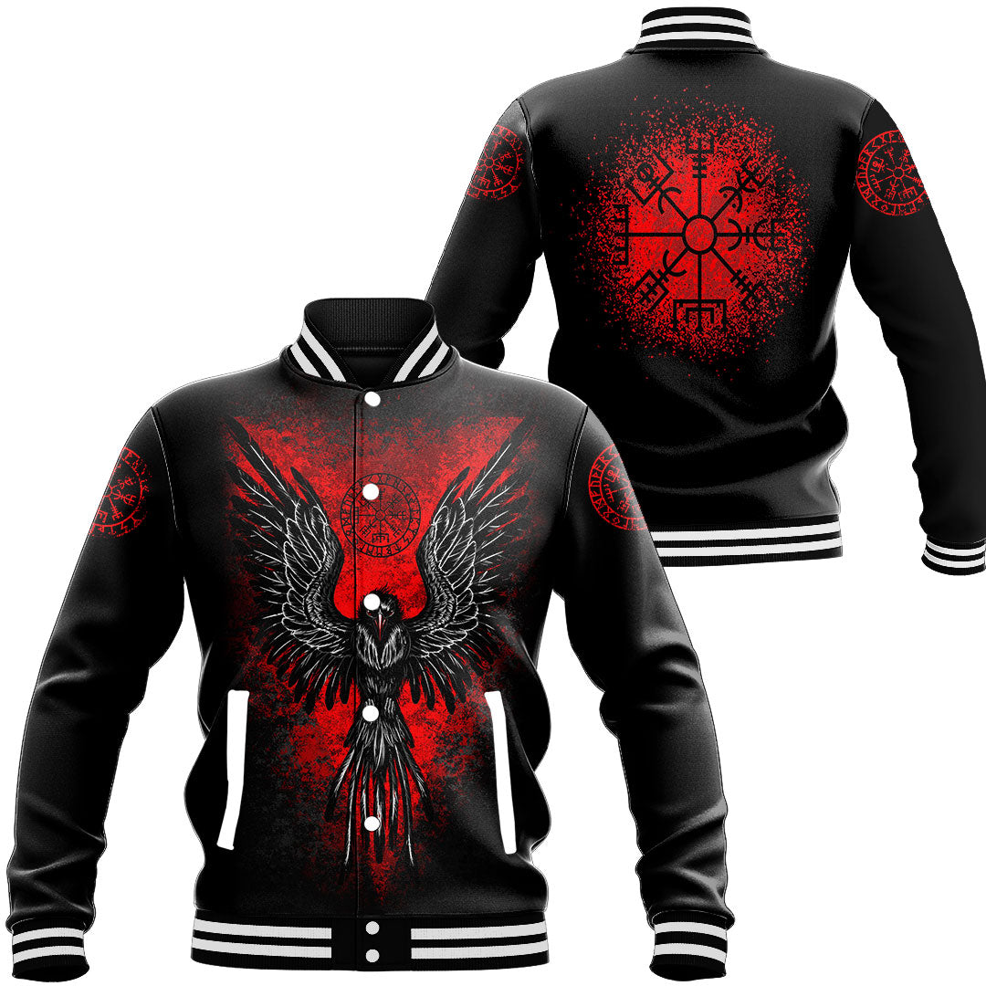 Viking Viking Raven Vegvisir Baseball Jacket RLT12 - Wonder Print Shop