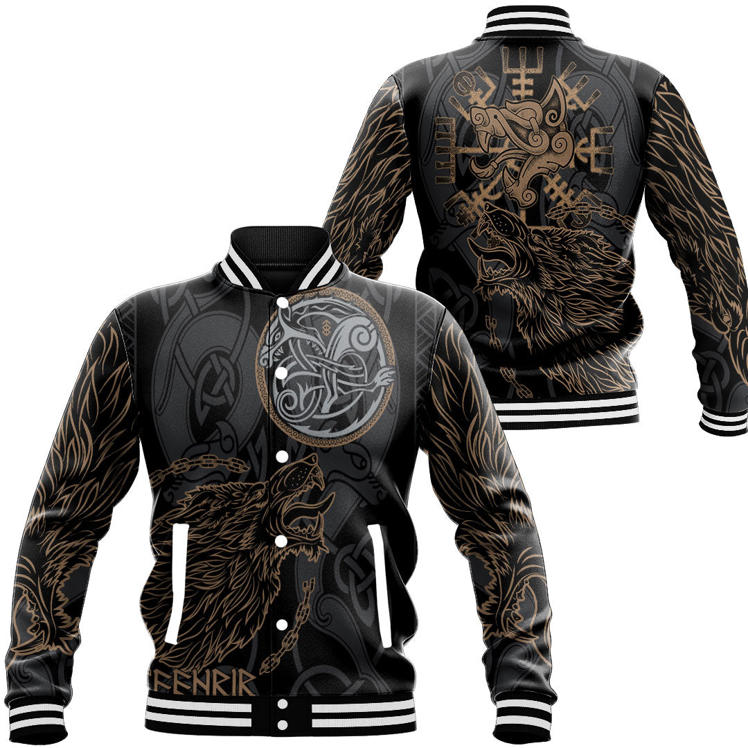 Viking Clothing Viking Fenrir Norse Wolf Baseball Jackets RLT12 - Wonder Print Shop