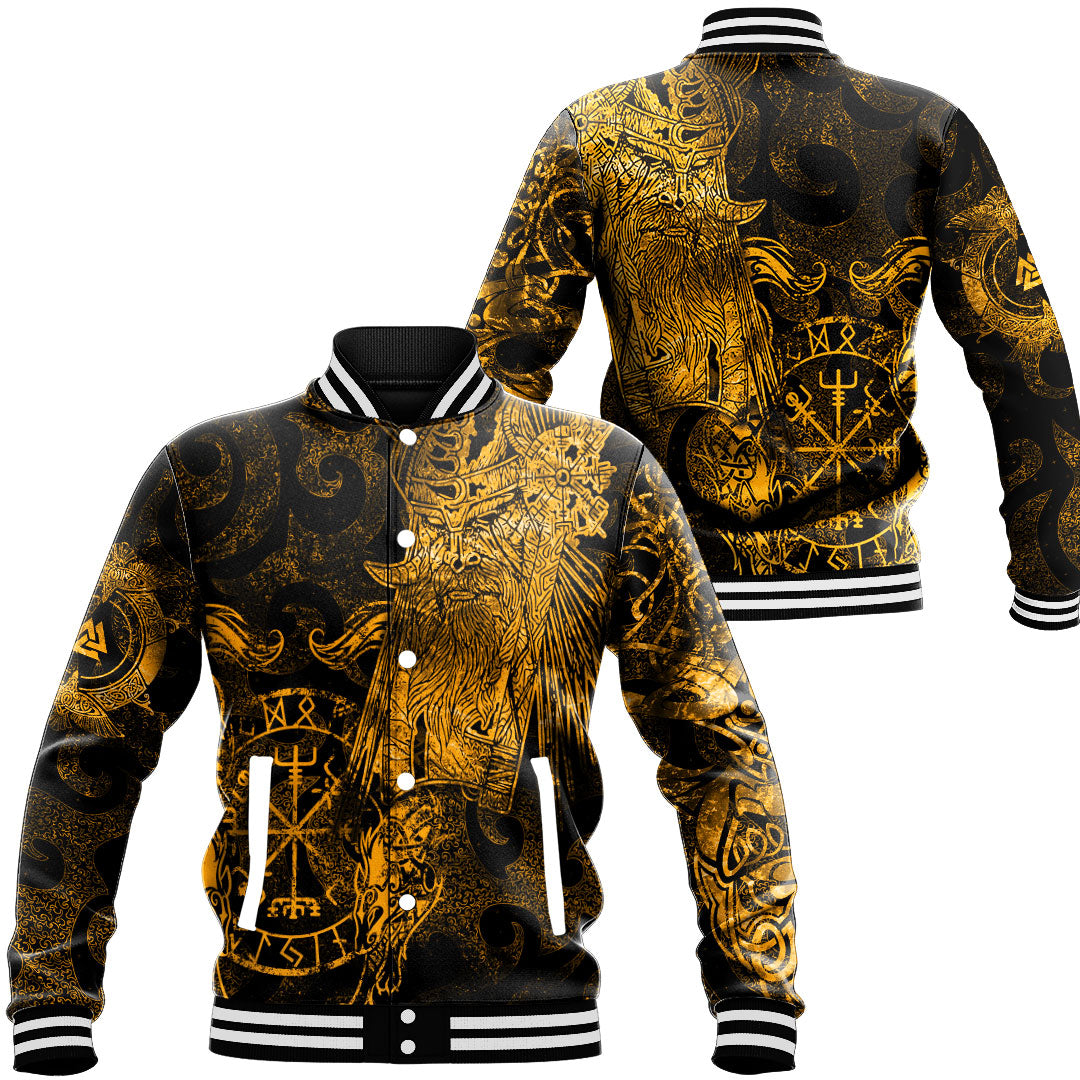 Viking Clothing Viking Odin Tattoo Gold Version Baseball Jackets RLT12 - Wonder Print Shop