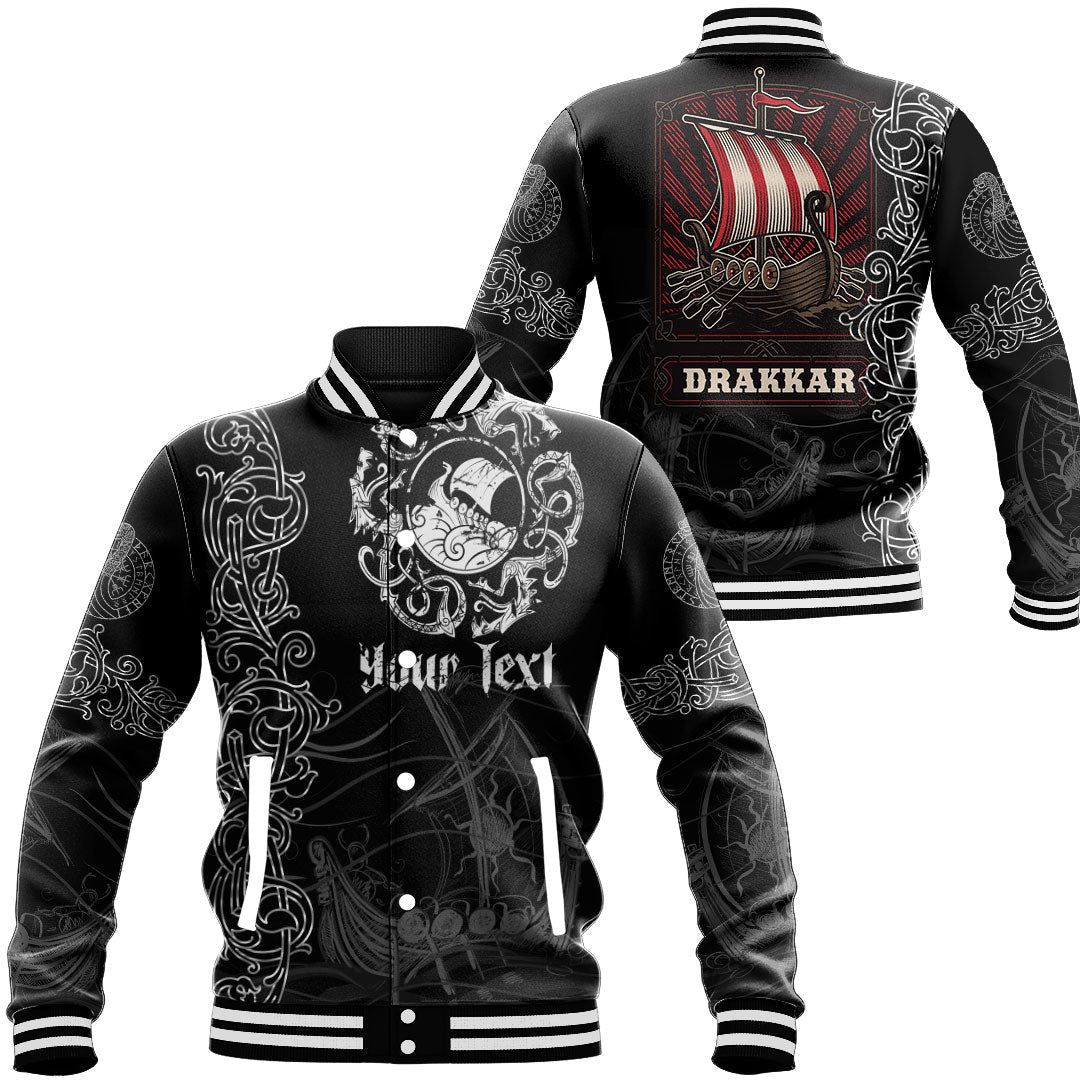 Viking Clothing Viking Drakkar War Ship Baseball Jackets RLT12 - Wonder Print Shop