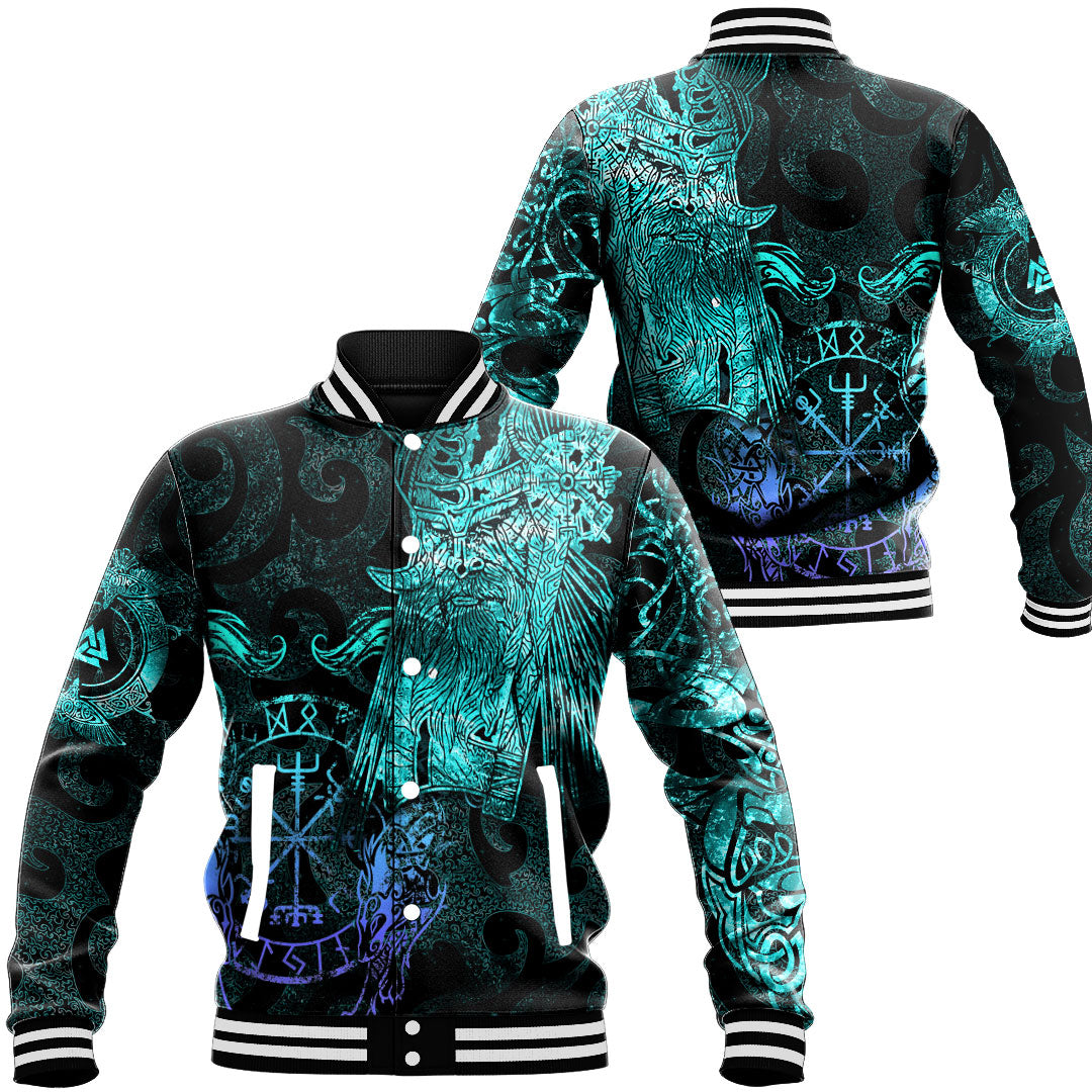 Viking Clothing Viking Odin Tattoo Cyan Version Baseball Jackets RLT12 - Wonder Print Shop