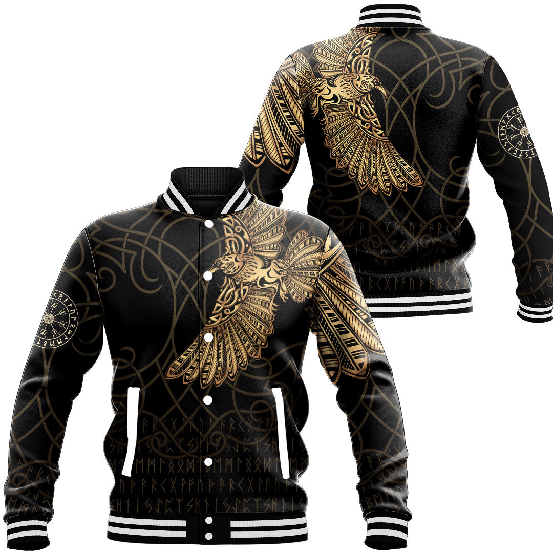 Viking Clothing Viking Odin's Celtic Ravens Gold Version Baseball Jackets RLT12 - Wonder Print Shop