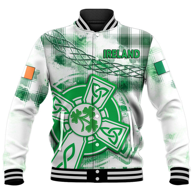 Ireland Cross Cricket Team Baseball Jacket Celtic Irish Green Pattern Unique LT9 - Wonder Print Shop