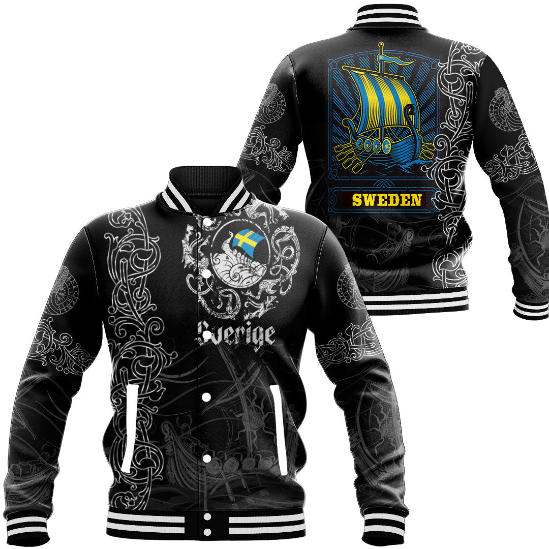 Viking Clothing Viking Drakkar Sweden Warship Baseball Jackets RLT12 - Wonder Print Shop