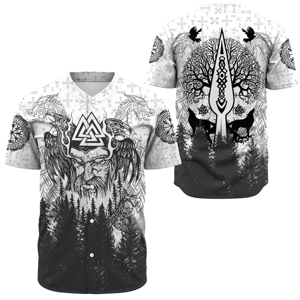 Viking Clothing Viking Odin and Raven Forest Baseball Jersey RLT12 - Wonder Print Shop