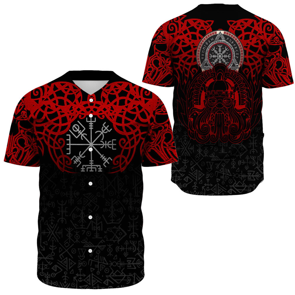 Viking Clothing Viking Odin Helm Of Awe (Red) Baseball Jersey RLT12 - Wonder Print Shop