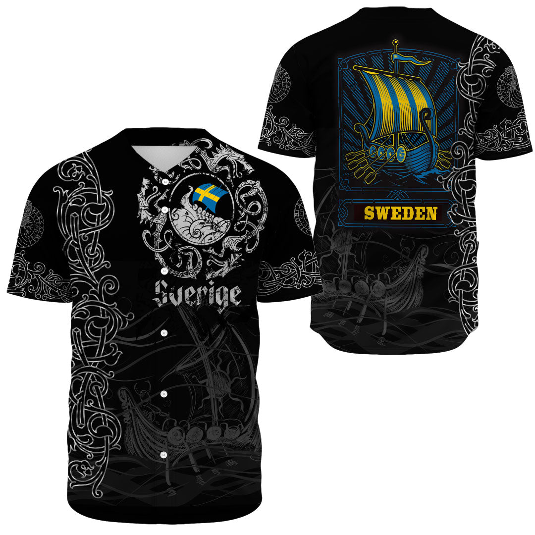 Viking Clothing Viking Drakkar Sweden Warship Baseball Jersey RLT12 - Wonder Print Shop