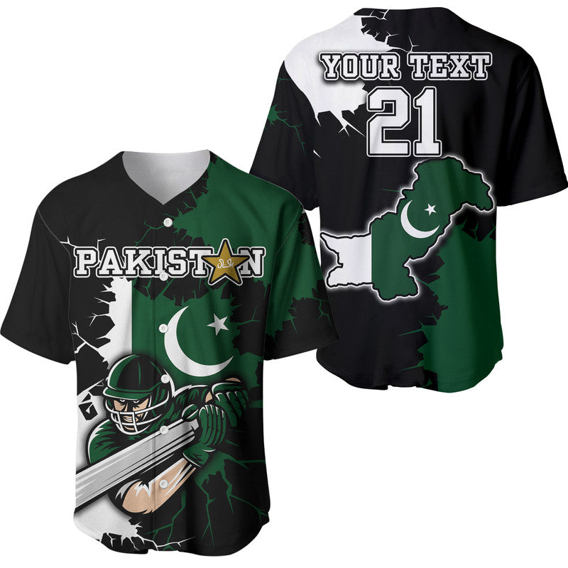 (Custom Personalised) Pakistan Men in Green Cricket Team Baseball Jersey Pakistan Player Flag Style LT9 - Wonder Print Shop