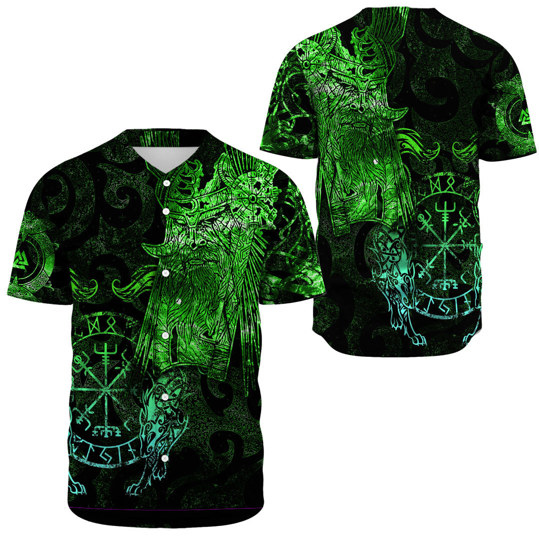 Viking Clothing Viking Odin Tattoo Green Version Baseball Jersey RLT12 - Wonder Print Shop