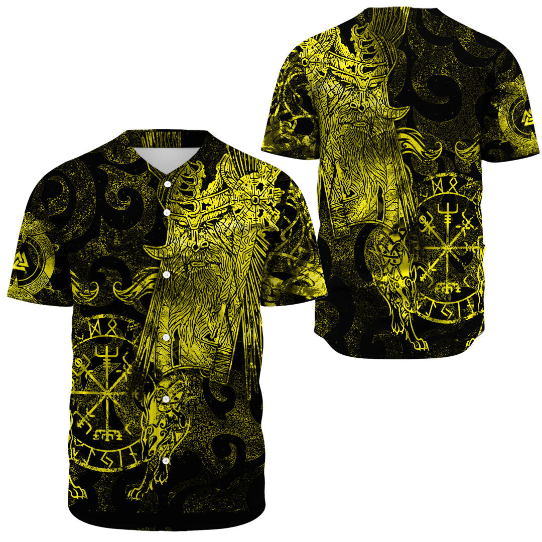 Viking Clothing Viking Odin Tattoo Yellow Version Baseball Jersey RLT12 - Wonder Print Shop