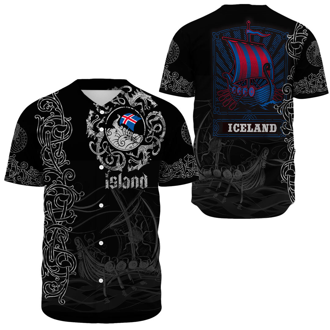 Viking Clothing Viking Drakkar Iceland Warship Baseball Jersey RLT12 - Wonder Print Shop