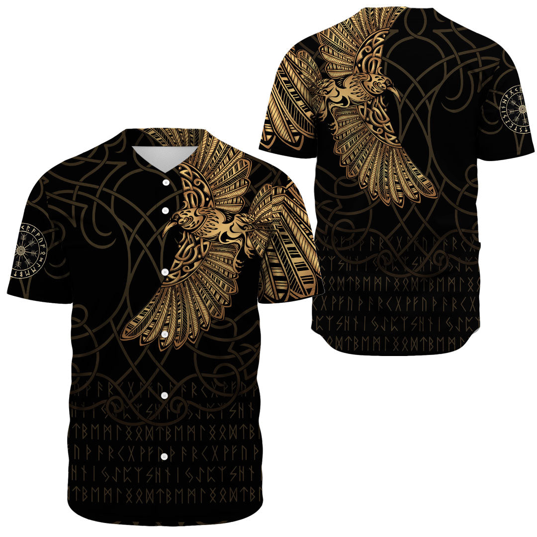 Viking Clothing Viking Odin's Celtic Ravens Gold Version Baseball Jersey RLT12 - Wonder Print Shop