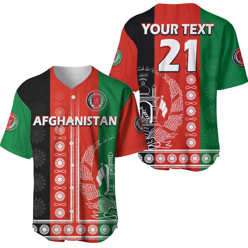 (Custom Text And Number) Afghanistan Men's Cricket Team Afghan Traditional Pattern Baseball Jersey LT9 - Wonder Print Shop