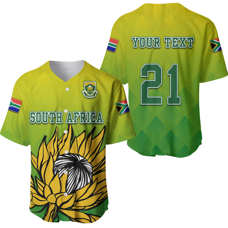 (Custom Personalised) South Africa National Cricket Team Baseball Jersey Proteas Sports Yellow Style LT9 - Wonder Print Shop