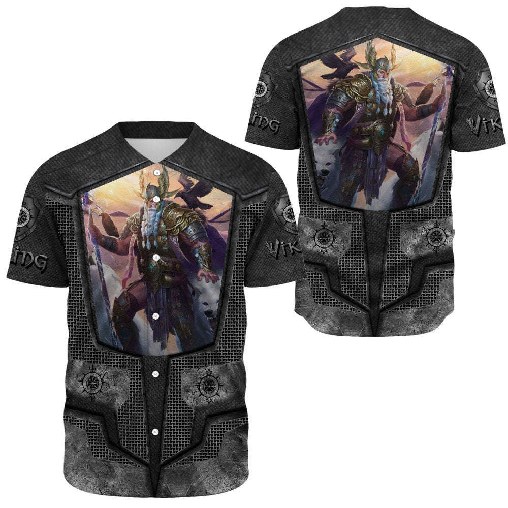 Viking Clothing Armor 3D Style Viking Odin Baseball Jersey RLT12 - Wonder Print Shop