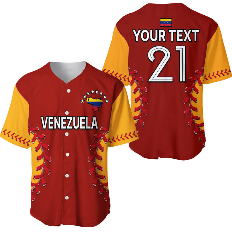 (Custom Personalised) Venezuela Baseball Flag Map Baseball Jersey LT9 - Wonder Print Shop