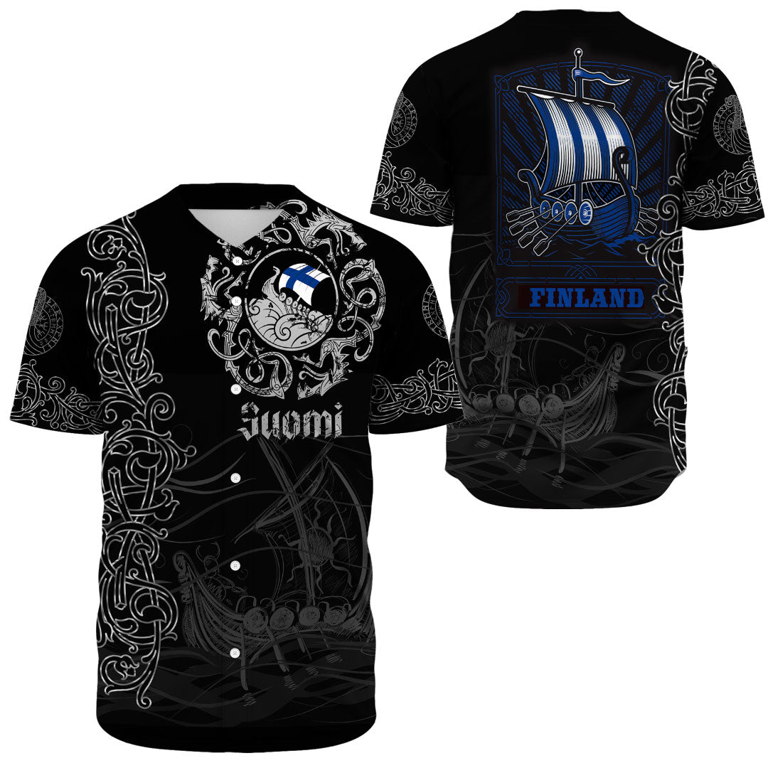 Viking Clothing Viking Drakkar Finland Warship Baseball Jersey RLT12 - Wonder Print Shop