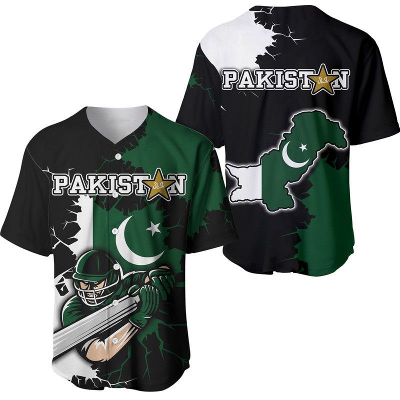 Pakistan Men in Green Cricket Team Baseball Jersey Pakistan Player Flag Style LT9 - Wonder Print Shop