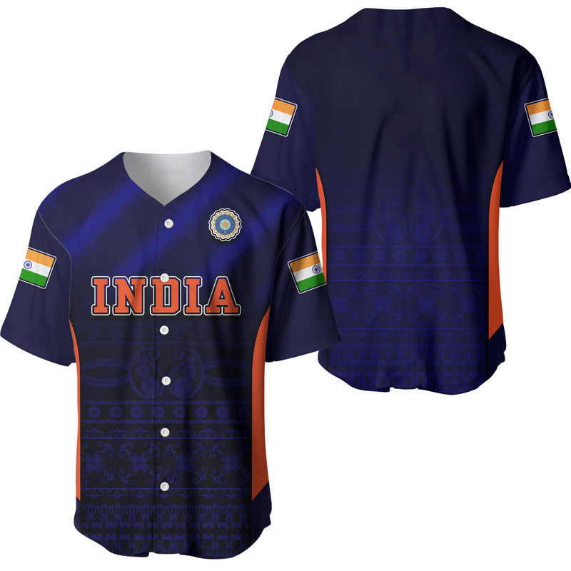 India National Cricket Team Baseball Jersey Men In Blue Sports Style LT9 - Wonder Print Shop