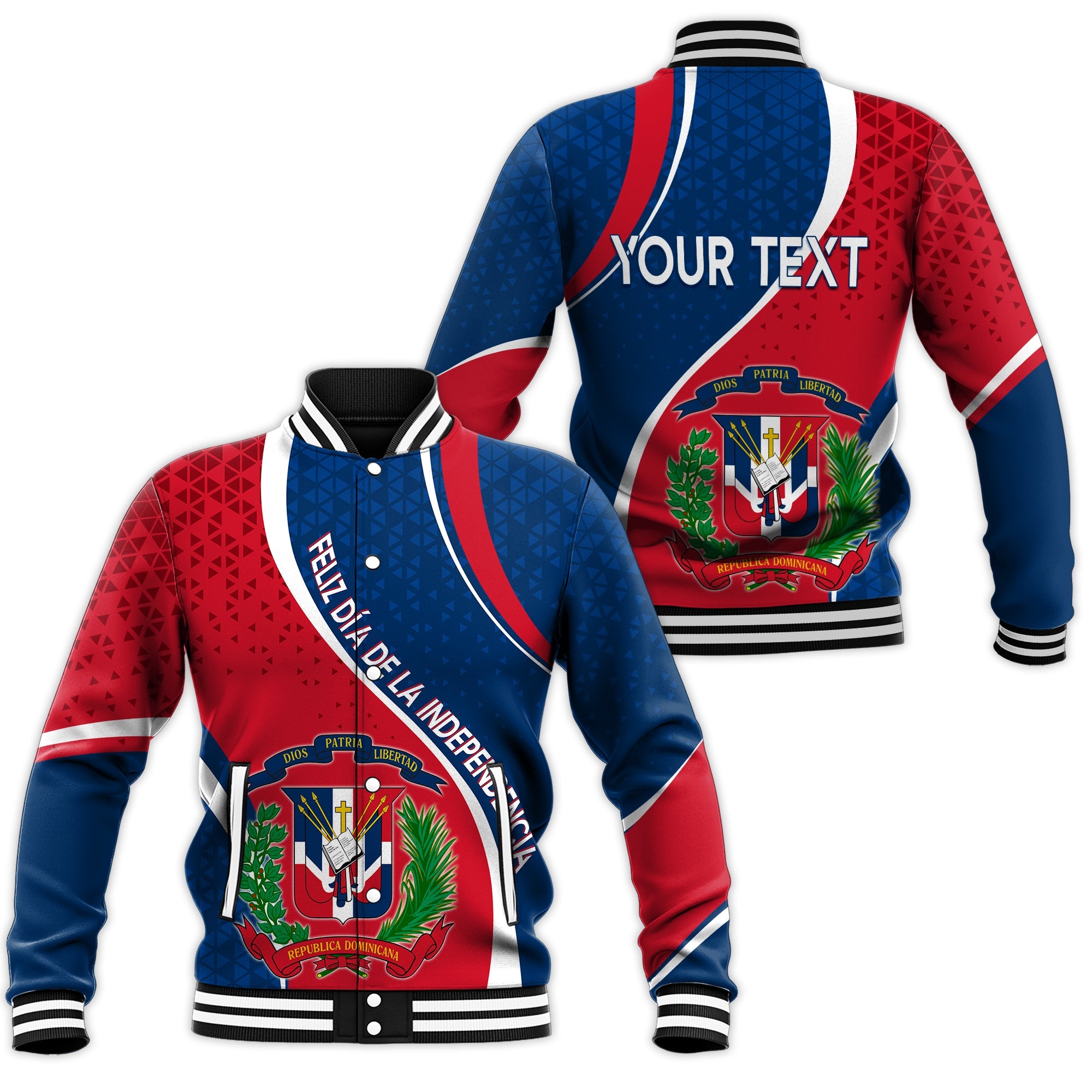 Dominican Republic Baseball Jacket Independence Day - Curve Style LT7 - Wonder Print Shop