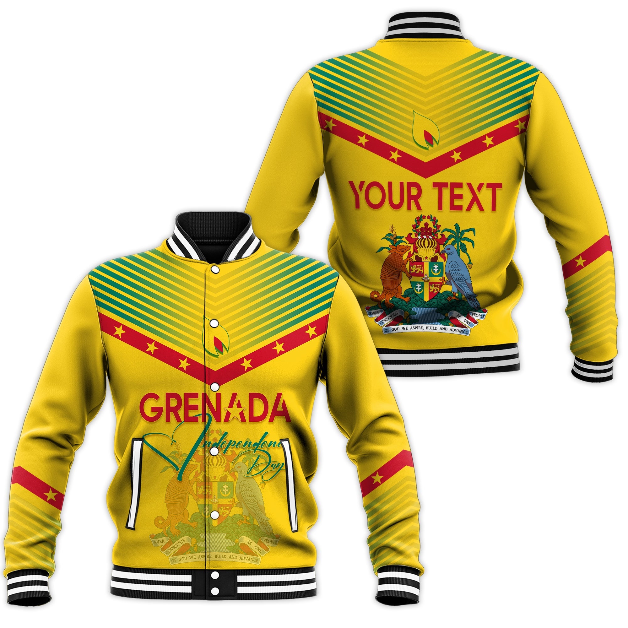 Grenada Independence Day Baseball Jacket Geometric Style Ver 02 LT7 - Wonder Print Shop