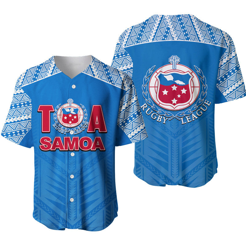 Toa Samoa Rugby Baseball Jersey Blue Sky Jersey 2022 LT6 - Wonder Print Shop