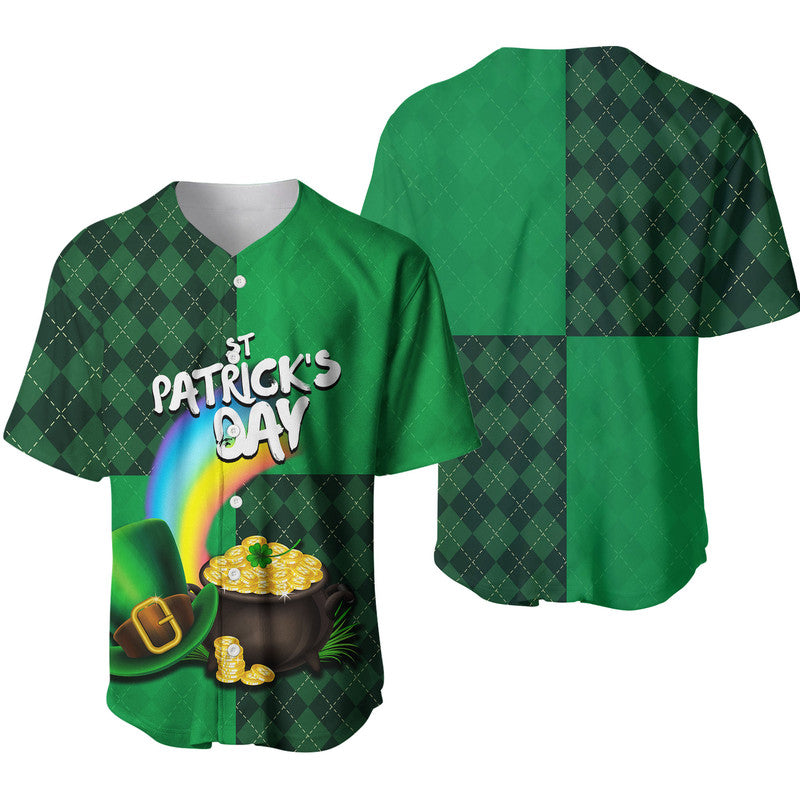 St Patrick's Day-Rainbow Grass Baseball Jersey LT6 - Wonder Print Shop