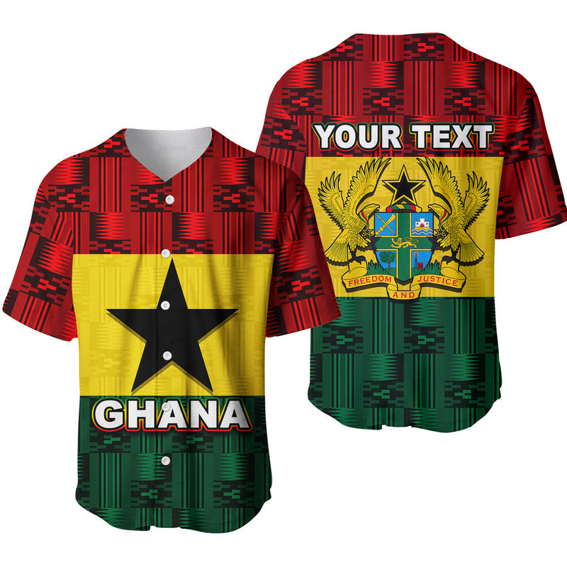 (Custom Personalised) Ghana Flag Mix Patterns Baseball Jersey LT6 - Wonder Print Shop