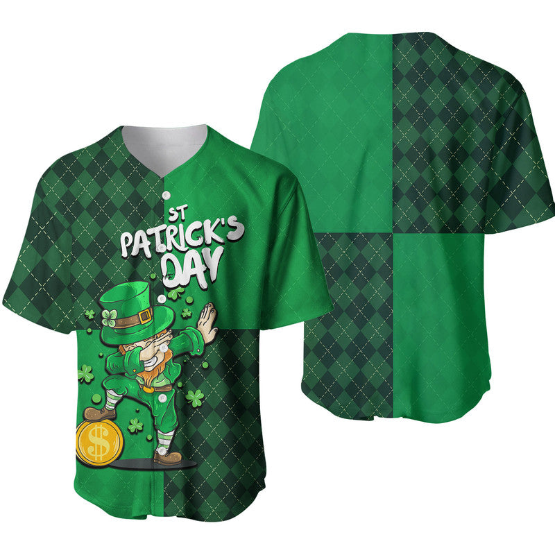 St Patrick's Day-Leprechaun Dabbing Baseball Jersey LT6 - Wonder Print Shop