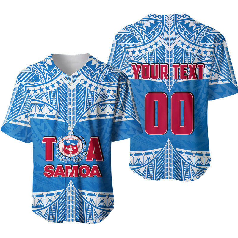 Custom Personalised And Number Toa Samoa Rugby Baseball Jersey Blue Sky LT6 - Wonder Print Shop