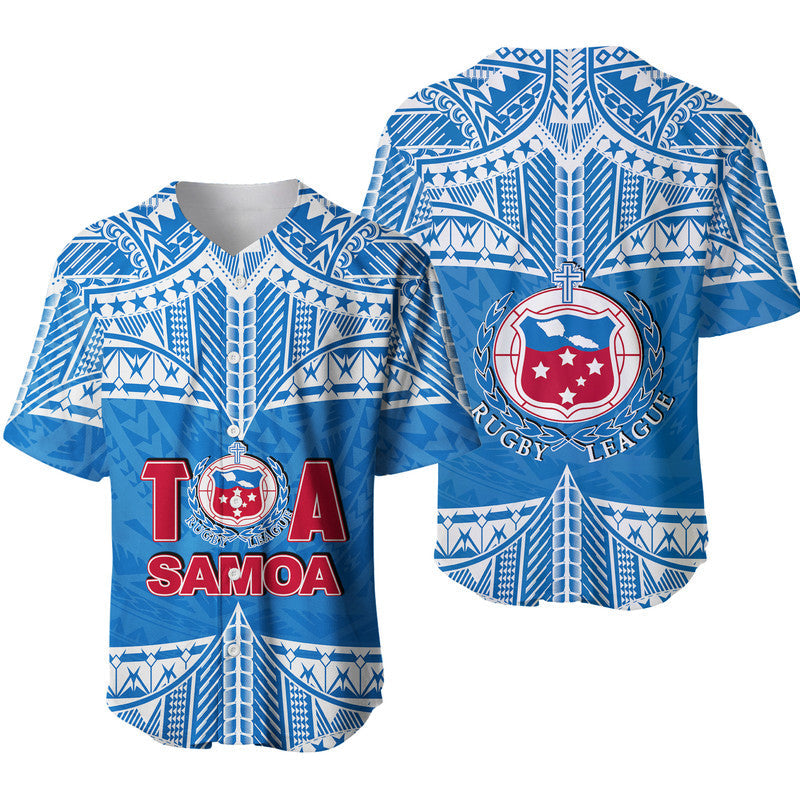 Toa Samoa Rugby Baseball Jersey Blue Sky LT6 - Wonder Print Shop