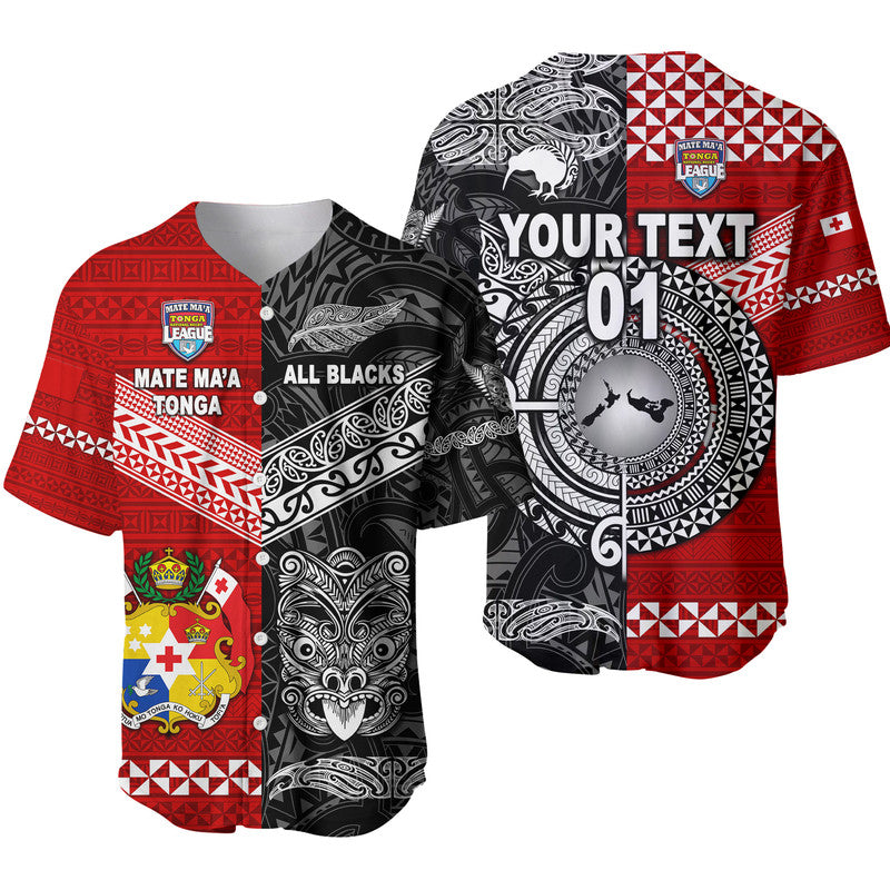 (Custom Personalised) Mate Ma'a Tonga Ngatu And New Zealand Maori All Black Aboriginal Baseball Jersey Rugby Together LT8 - Wonder Print Shop