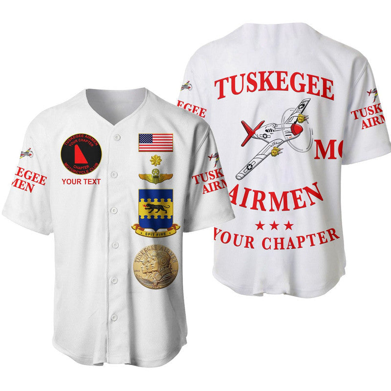 (Custom Personalised) Tuskegee Airmen Motorcycle Club Baseball JerseyThe White Tails Simple Style - White LT8 - Wonder Print Shop