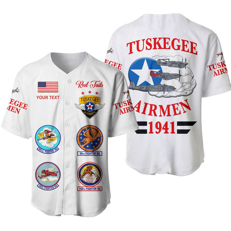 (Custom Personalised) Tuskegee Airmen Baseball JerseyThe White Tails Simple Style - White LT8 - Wonder Print Shop